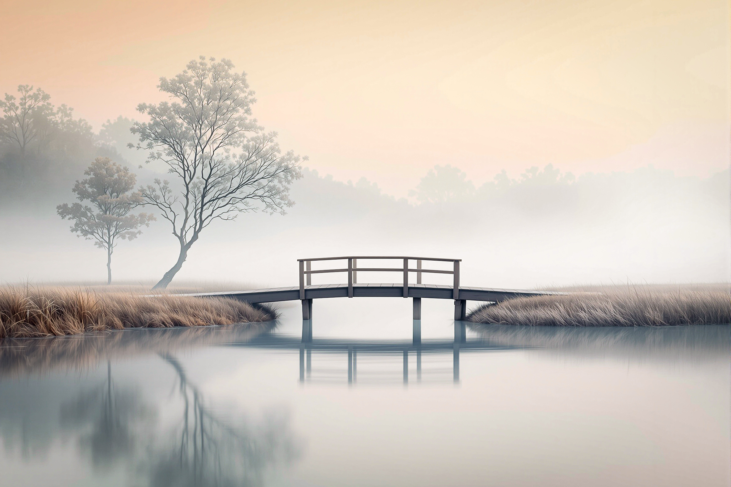 Brug in de mist